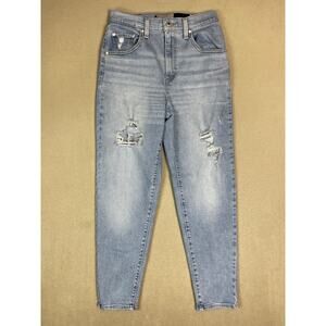 Silver Tab Levis‎ Jeans Womens 28 Blue Mom Jean Distressed High Rise Tapered